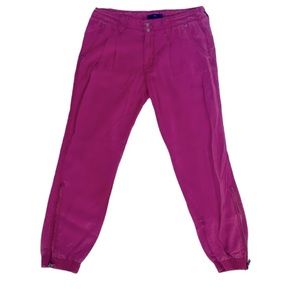 7 For All Mankind NEW Joggers Silky Pleated Pant Purple 29 Fitted Sleek Slim Fit